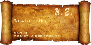 Matula Erika névjegykártya